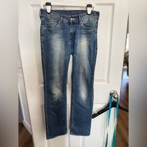 MUSTANG Women's Light Wash Blue Denim Girls Oregon Straight-Leg Jean SZ 28/32